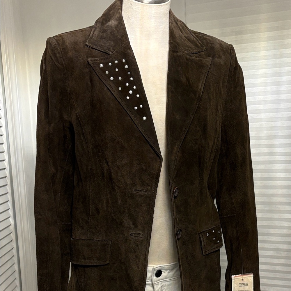 Brown Suede Women's Jacket - Picture 2 of 6